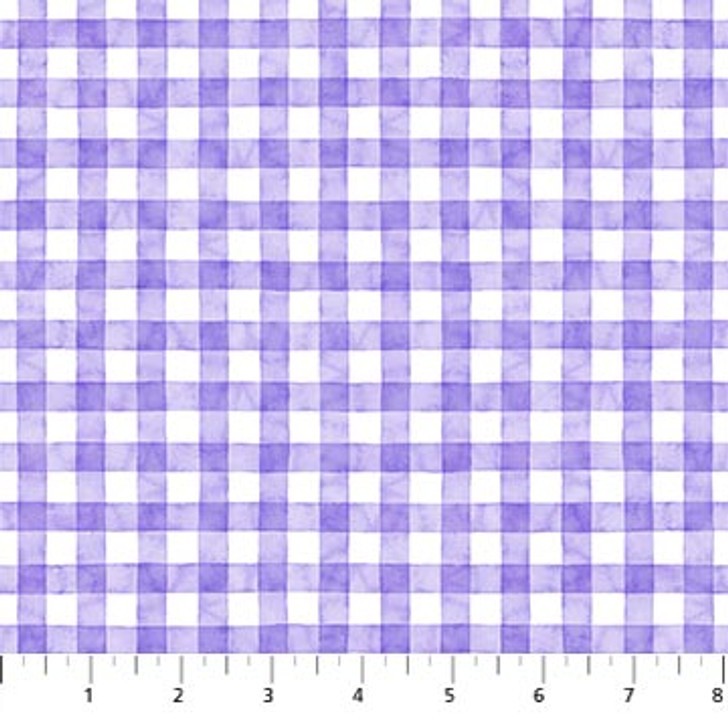 Northcott - Pressed Flowers - Gingham, Lilac