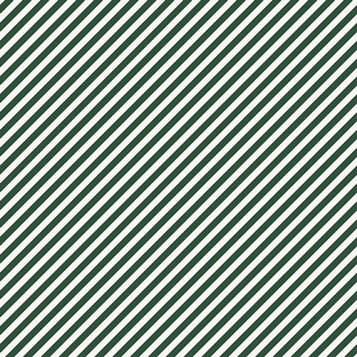 Clothworks - Postcard Christmas - Diagonal Stripe, Forest