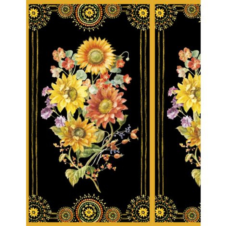 Wilmington Prints - Harvest Gold - 24" Large Floral Panel, Multi
