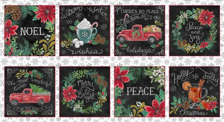 Blank Quilting - Mistletoe Magic - Christmas Blocks, Black