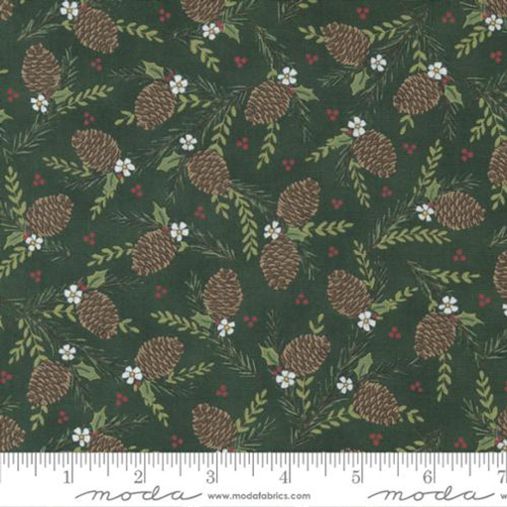 Moda - Holly Berry Tree Farm - Pinecones, Green