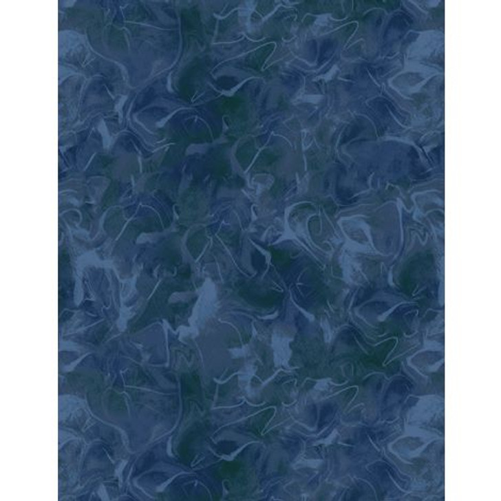 Wilmington Prints - Paradise Bay - Wave Texture, Navy