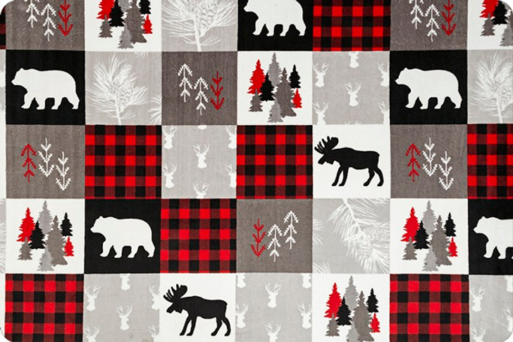 Shannon Fabrics - Cuddle Prints - Cabin Quilt, Scarlet