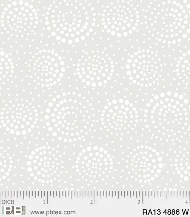 P & B Textiles - Ramblings 13 - Dotted Circles, White on White