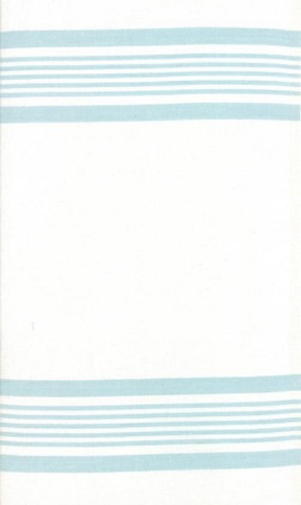 Moda - Rock Pool Toweling - 18" Hemmed Edge, White w/Seaglass Stripe
