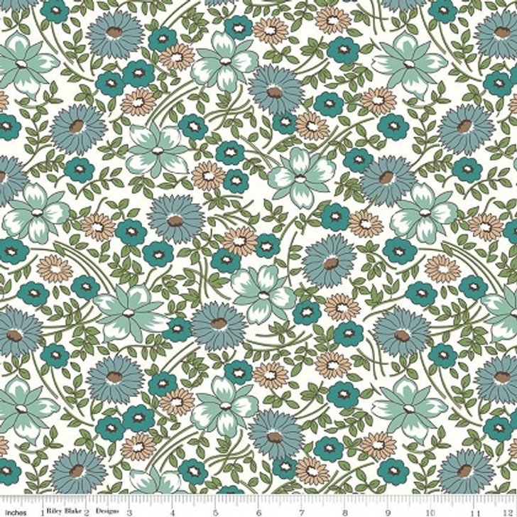 Riley Blake - 108" Bee in My Bonnet - Prairie - Flower, Teal