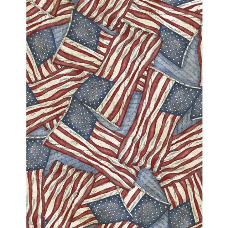 Wilmington Prints - Colors Of Courage - Flags, Blue