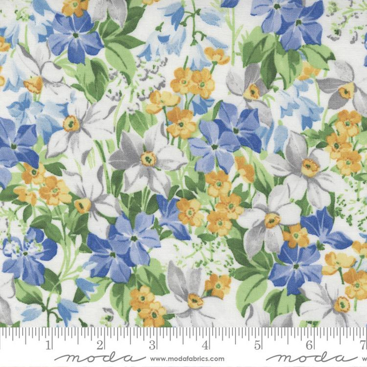 Moda - Summer Breeze - Flower Garden, White