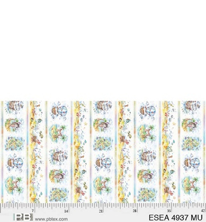 P & B Textiles - Enchanted Seas - Border Stripe, Multi