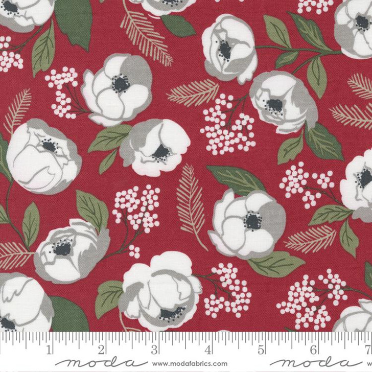 Moda - Christmas Eve - Christmas Blooms, Cranberry