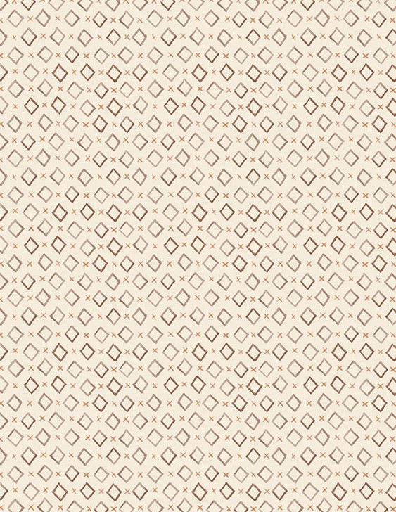 Wilmington Prints - Cocoa Sweet - Diamonds, Cream