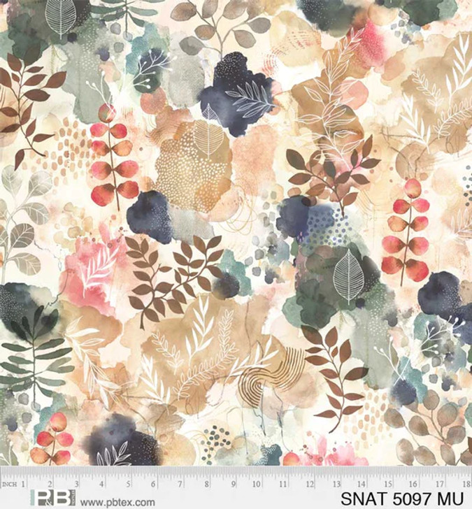 P & B Textiles - Serene Nature - Allover Floral, Multi