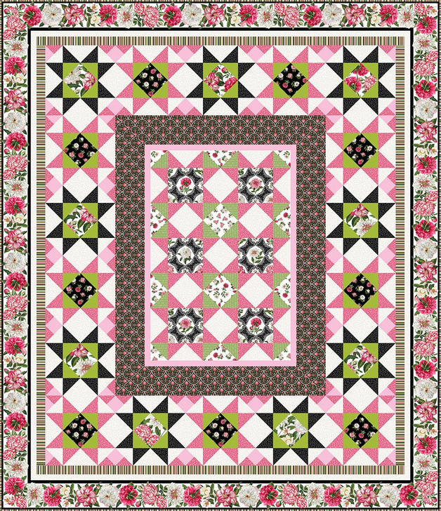 Digital Quilt Top - Blooming Garden (Large Twin