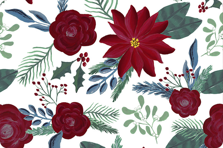 Shannon Fabrics - Cuddle Prints - Winter Bloom, Merlot
