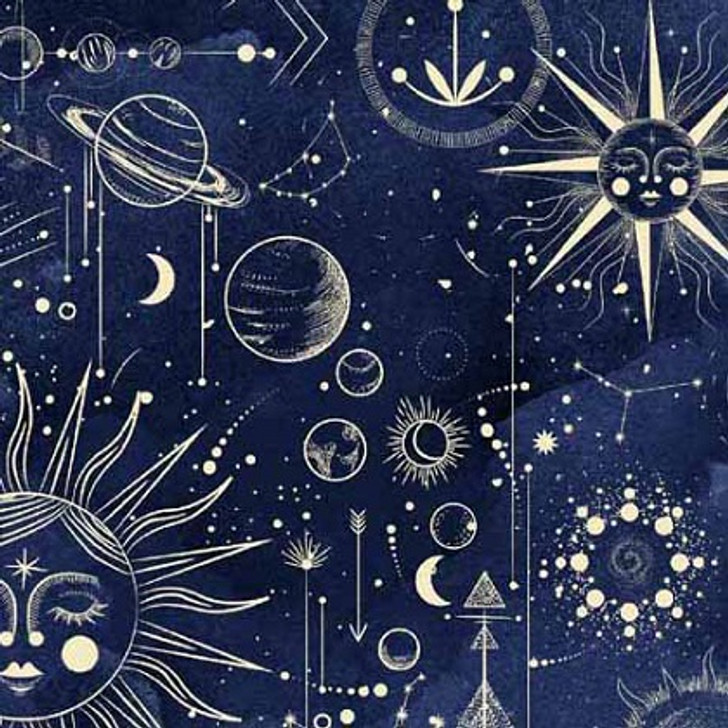 Quilting Treasures - Celestial - Packed Celestial, Navy