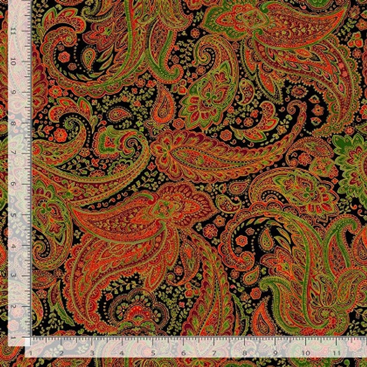 Timeless Treasures - Deck The Halls - Holiday Paisley, Multi