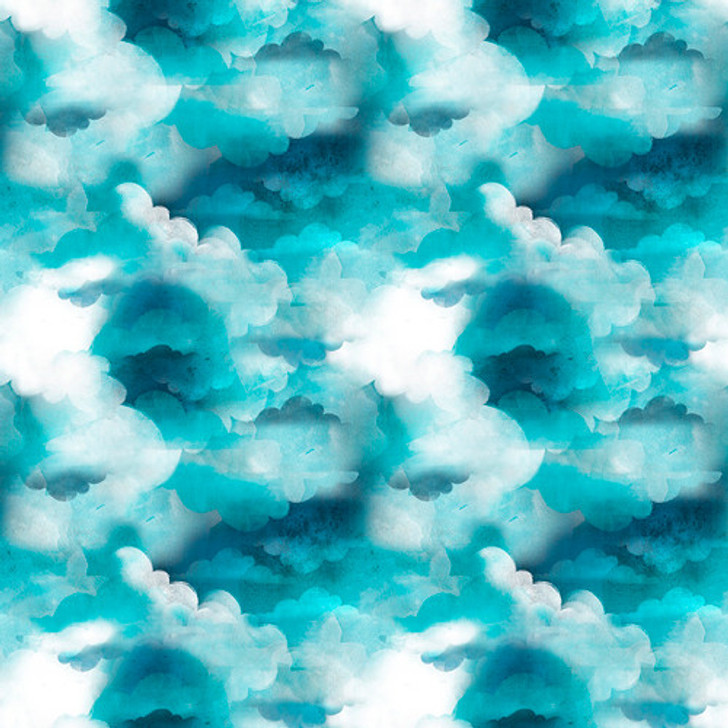 Blank Quilting - Blast Off! - Sky With Clouds, Sky Blue