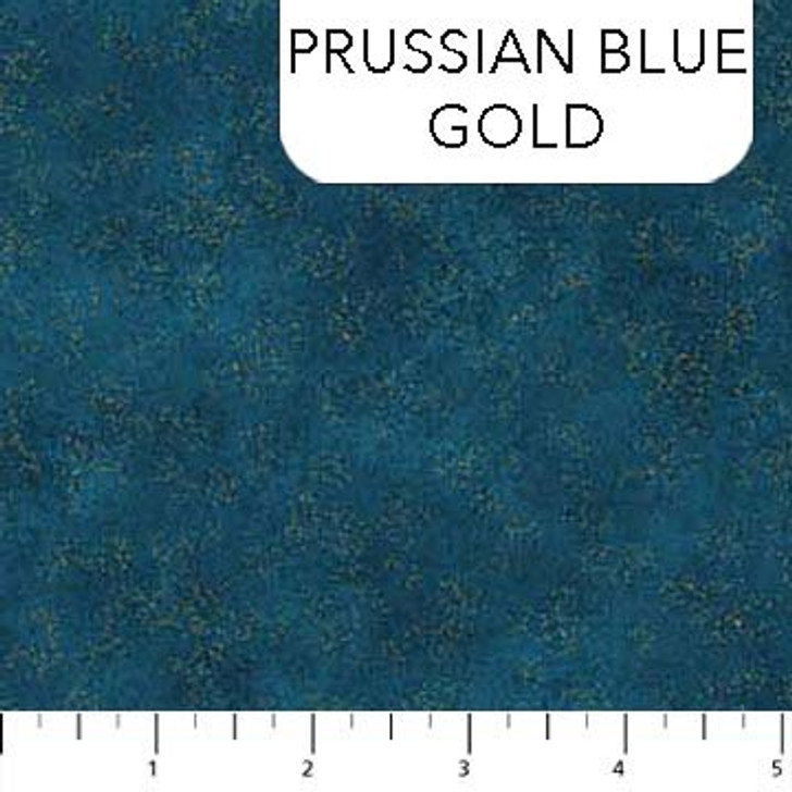 Northcott - Shimmer Radiance - Gold Metallic, Prussian Blue