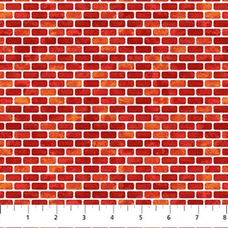Northcott - Build Your Own World - Brick Wall, Red