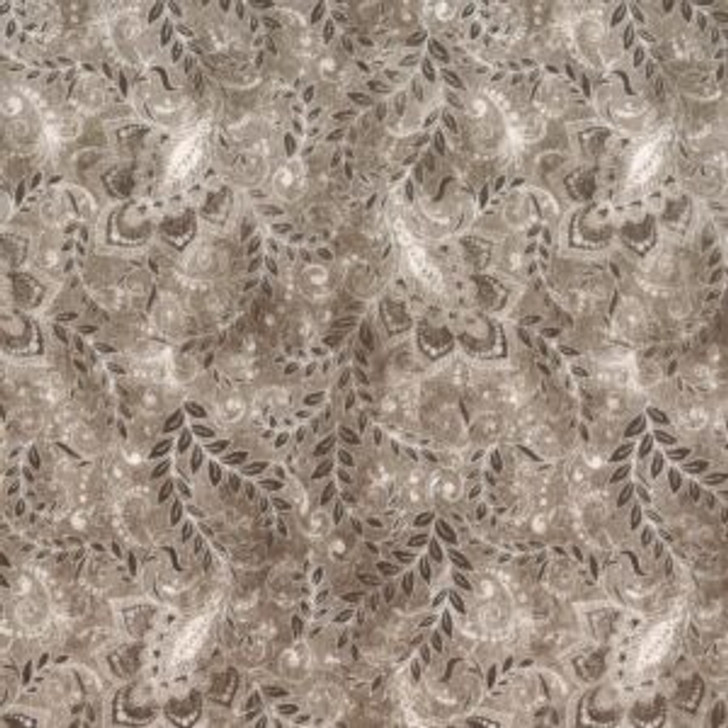 Oasis Fabrics - 118" Classic - Tonal Floral, Dark Taupe