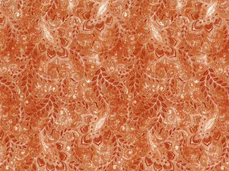 Oasis Fabrics - 118" Classic - Tonal Floral, Orange