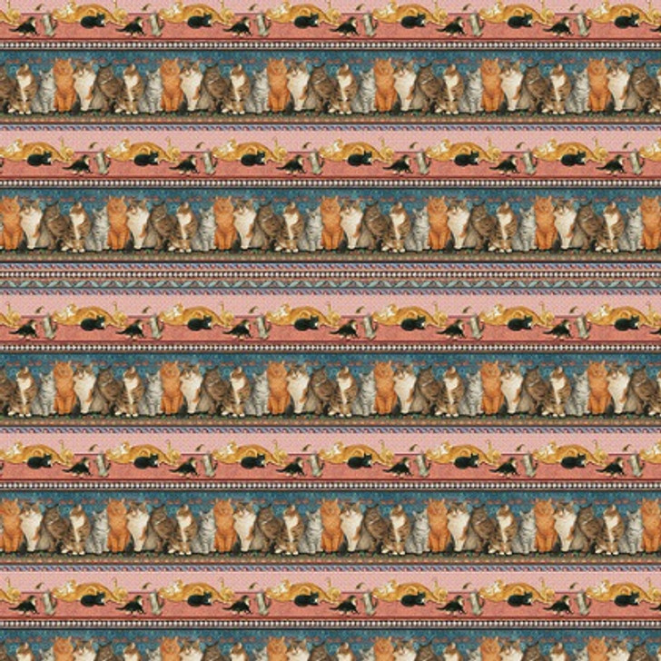 Blank Quilting - Sophisti-cats - Cat Border Stripe, Pink