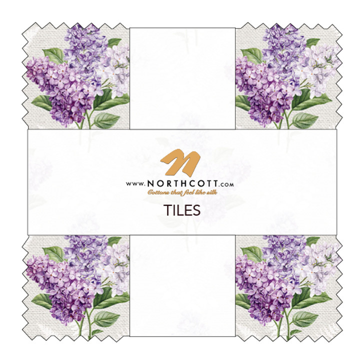 Northcott - Lilac Garden - Tiles - 42 - 10" Squares