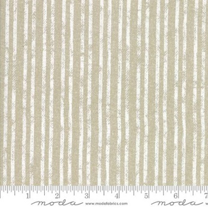 Moda - Linen Mochi - 54" Branded Canvas Stripe, Khaki