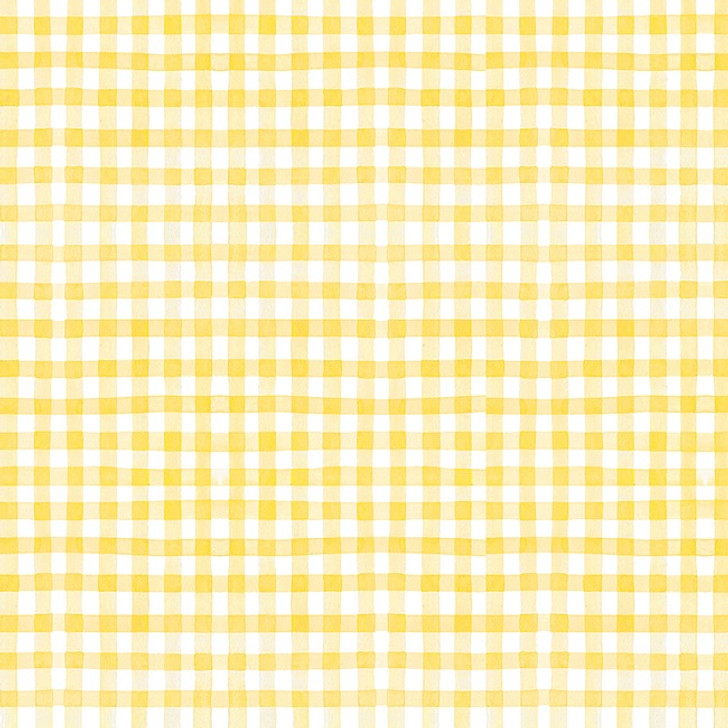 Clothworks - Sunflower Bouquets - Gingham, Yellow