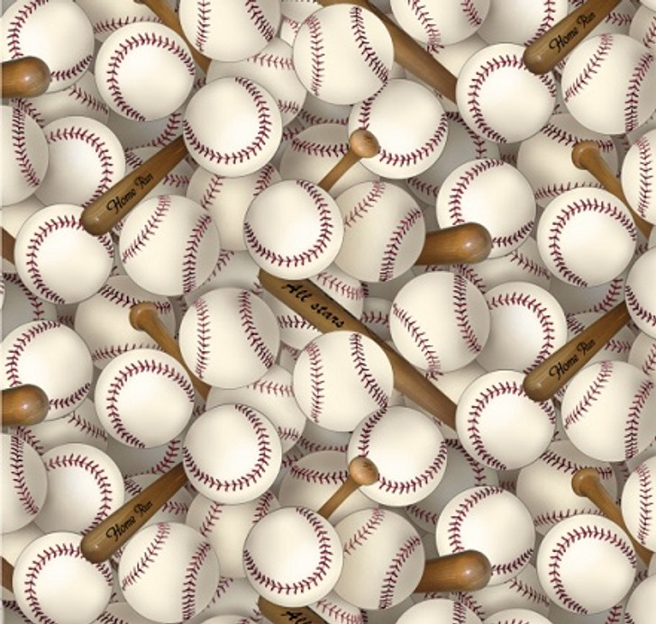 Elizabeth Studio - Sports Collection - Baseballs & Bats, White