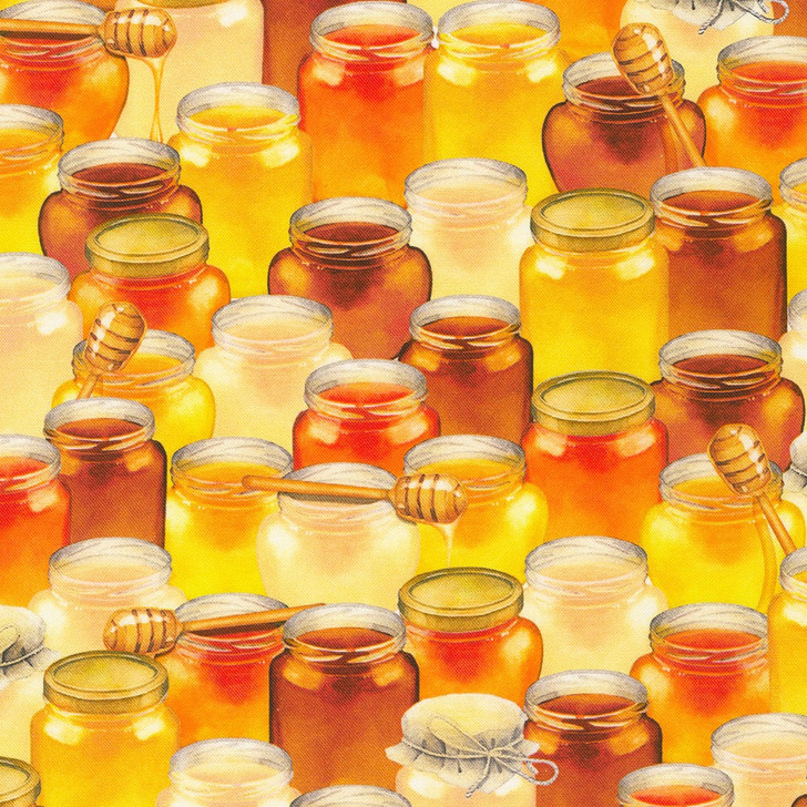 Robert Kaufman - Honey Flower - Honey Jars, Honey