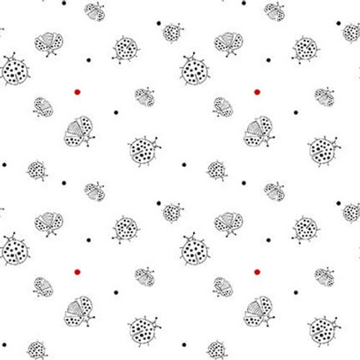 Blank Quilting - Lower The Volume - Ladybugs, White