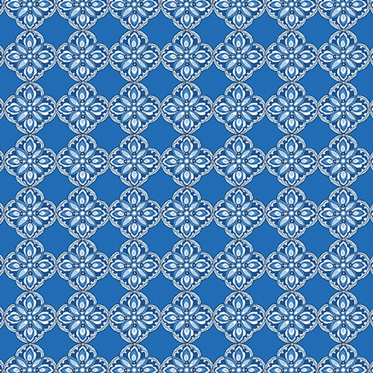 Benartex Traditions - Bluesette - Diamond Medallion, Ocean Blue