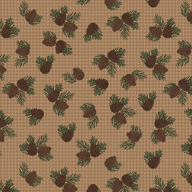 Benartex Traditions - Winter Forest - Wooly Pine Cone, Russet