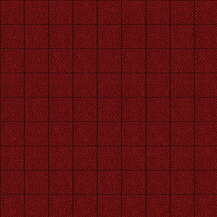 Benartex Traditions - Winter Forest - Tweed Window Pane, Dark Red