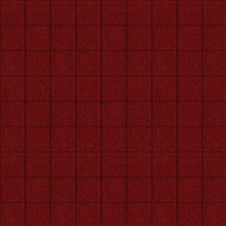 Benartex Traditions - Winter Forest - Tweed Window Pane, Dark Red