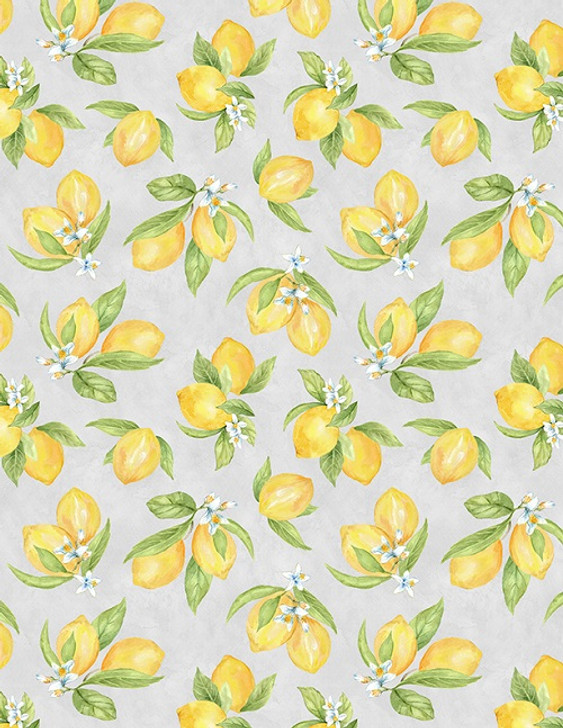 Wilmington Prints - Zest For Life - Lemon Toss, Gray