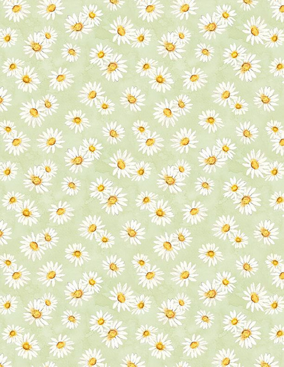 Wilmington Prints - Zest For Life - Daisy Toss, Green