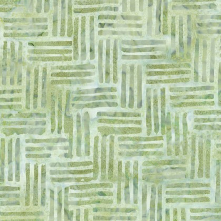 Benartex Batiks - Bali Lakeshore - Herringbone, Kiwi