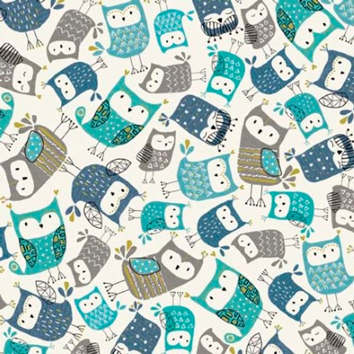 Quilting Treasures - What A Hoot - Packed Owls, Ecru