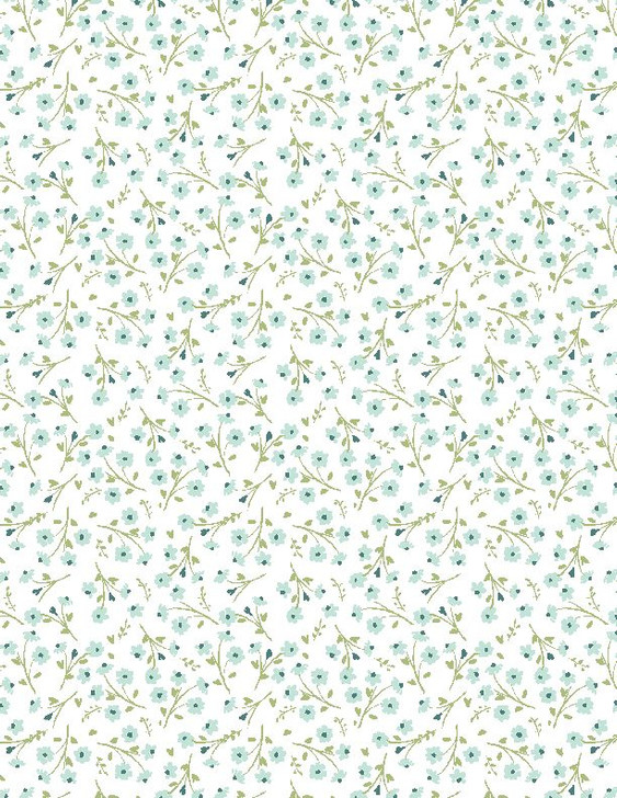 Wilmington Prints - Juliette - Floral Vine, Teal