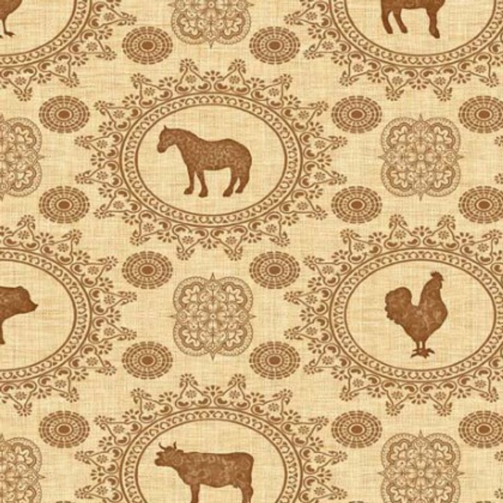 Quilting Treasures - Country Farm - Animal Doily, Antique