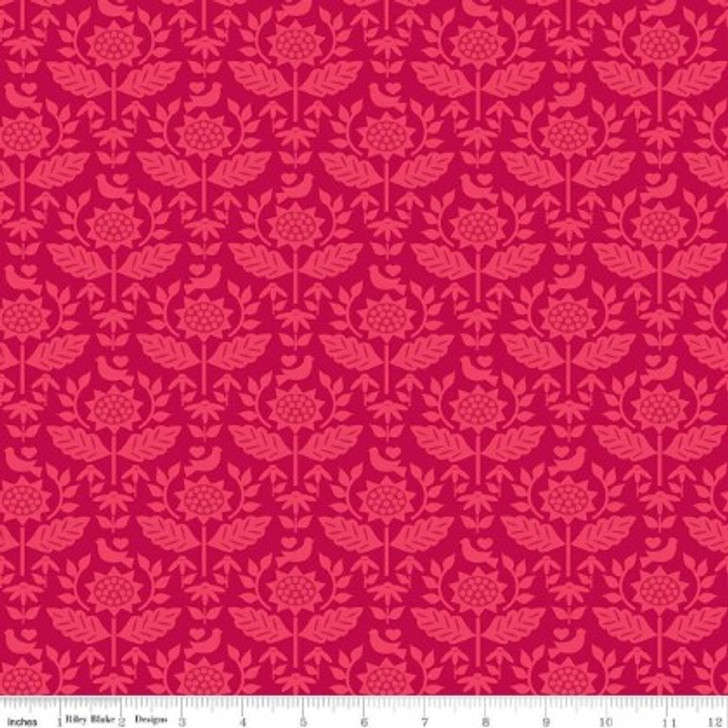 Riley Blake - Flour & Flower - Wallpaper, Berry