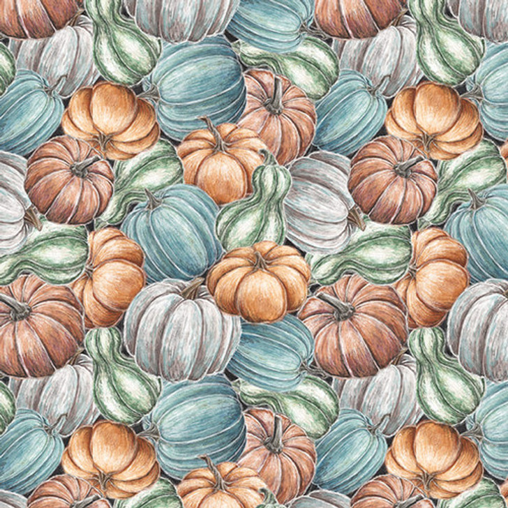 Blank Quilting - Late Summer Harvest - Stacked Pumpkins, Orange