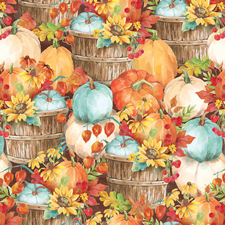 Blank Quilting - Autumn Blessings - Autumn Collage, Orange