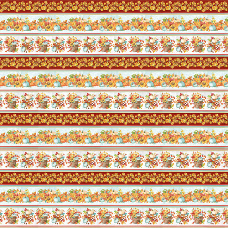 Blank Quilting - Autumn Blessings - Repeating Stripe, Orange