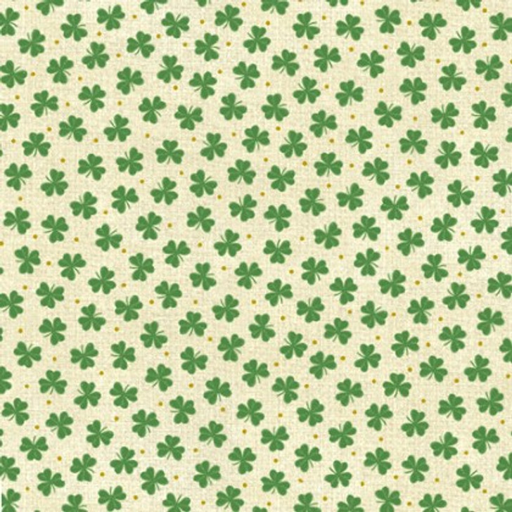 Quilting Treasures - St. Pat's & Cats - Shamrocks, Ecru