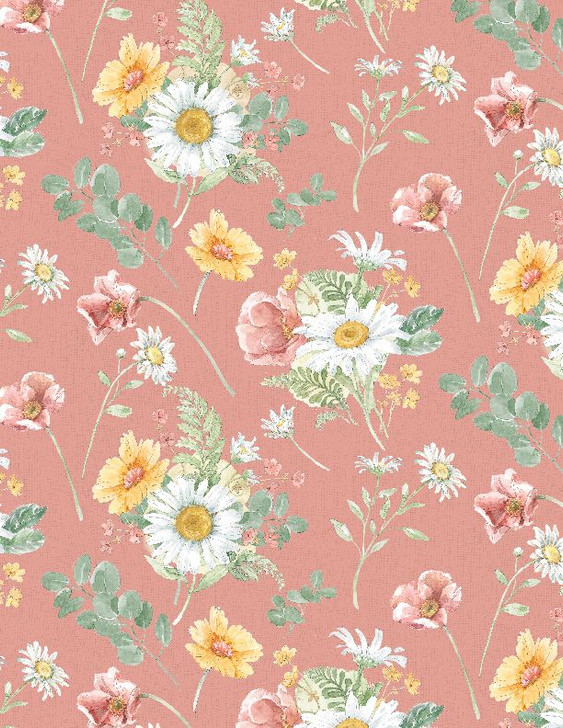 Wilmington Prints - Daisy Days - Large Floral, Pink