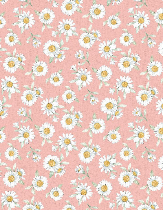 Wilmington Prints - Daisy Days - Daisies, Pink