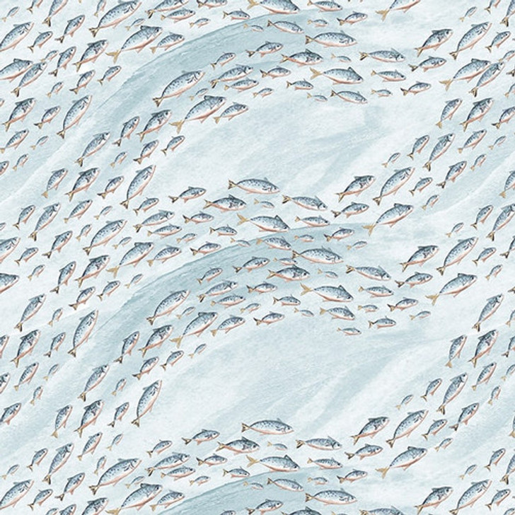 Blank Quilting - Ocean Oasis - Schools of Fish, Light Blue